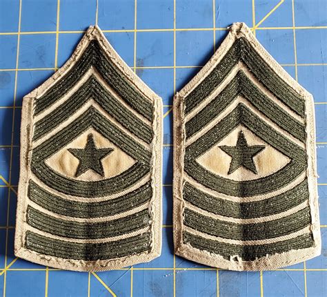 Usmc Sergeant Major Rank Insignia Khaki And Green Service Of Supply