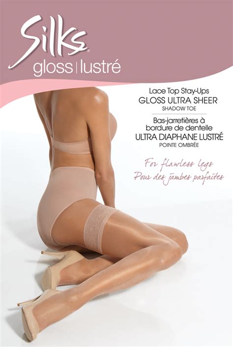 Beside meaning and definition for word hosiery, on this page you can find other interesting information too, like synonyms or related words. Silks Gloss Stay Up Stockings style 19085