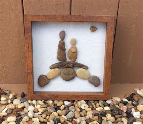 Pebble art pebble art family pebble art couple driftwood | Etsy in 2021 ...