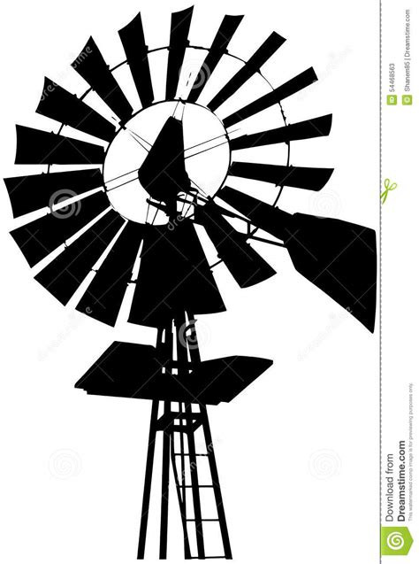Farm Windmill Silhouette