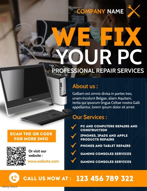 Pc Repairs Flyer Advertisement Template Postermywall