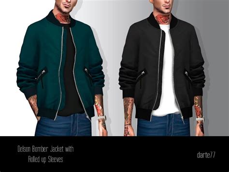 Bomber Jacket With Rolled Up Sleeves Sims 4 Mod Download Free