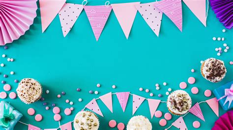 Wallpaper Happy Birthday Decorations Cakes 5120x2880 Uhd 5k Picture