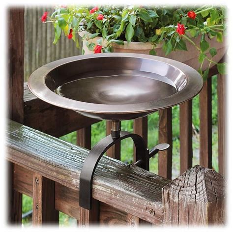 Shiny Threaded Copper Classic Ii Bird Bath With Handy Easy Mount Kits