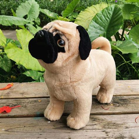 Pug Stuffed Animal Realistic Pug Plush Adorable Puppy Dog Plushie Toy