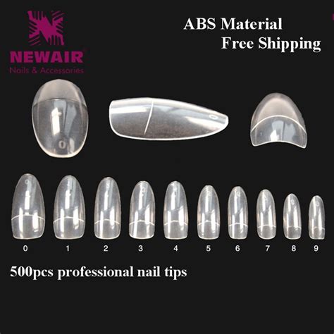 500pcs False Nails Oval French Fake Nail Short Clear Half Cover Nail
