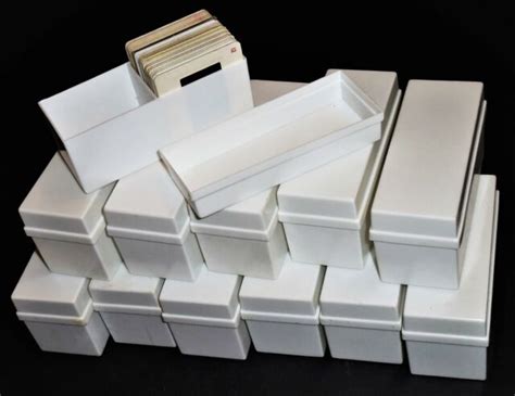 16 White Plastic Slide Storage Boxes Holds Up To 1024 2x2 35mm Slides Ebay
