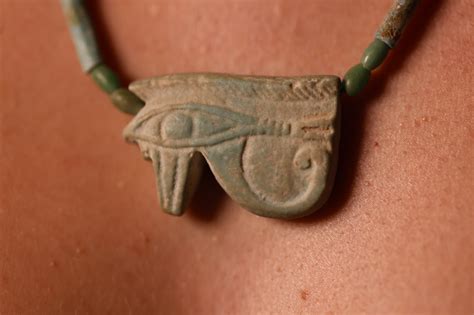 Oud Egyptisch Faience Udjat Oog Van Horus Amuletten Ketting Cm