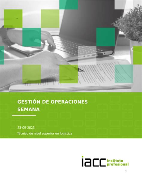 Operaciones Tarea S 6 Semana 6 GestiÓn De Operaciones Semana 6 23