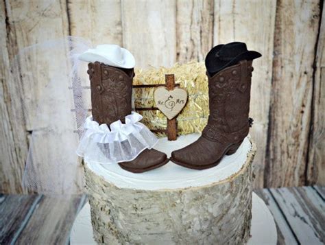 Western Cowboy Boots Wedding Cake Topper Western Etsy Wedding Cake