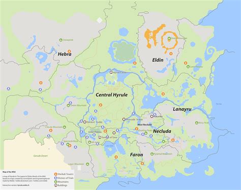 Map Of The Wild Tloz Breath Of The Wild Map By Nelde On Deviantart