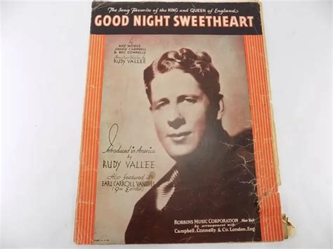 Vintage Sheet Music 1931 Goodnight Sweetheart Rudy Vallee 629 Picclick