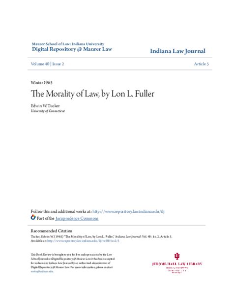 Pdf The Morality Of Law By Lon L Fuller Sibusiso Nkosi