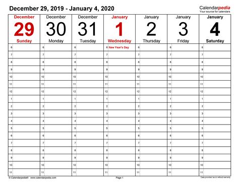 One year has up to 53 week numbers. Weekly Calendars 2020 for Word - 12 free printable templates