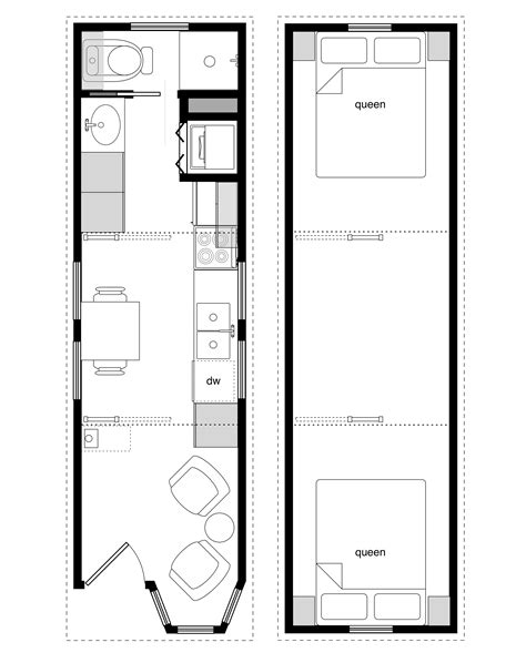 8x28 Coastal Cottage Floor Plan Tiny House Floor Plan