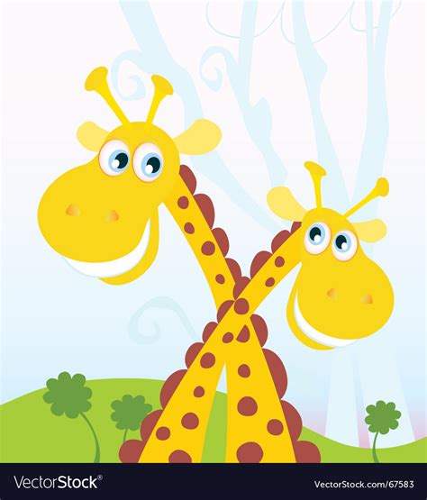 two giraffes royalty free vector image vectorstock
