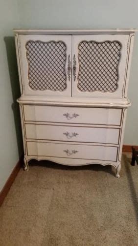 • good condition• all repainted and refinished• very nice antiquesthere is also a bed • double size • mattress included• buyer must live in kansas. Vintage Dixie French Provincial bedroom set - off white ...