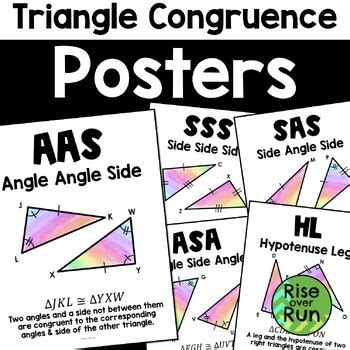 Triangle Congruence Theorems Reference Posters For SSS SAS ASA AAS HL