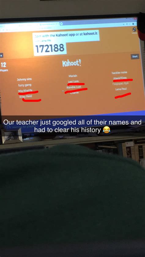 When The Teacher Lets Us Pick Out Own Kahoot Names Teenagers