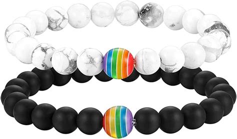 Aroncent pulseras de arcoíris para lesbianas gays bisexuales transexuales para hombre y
