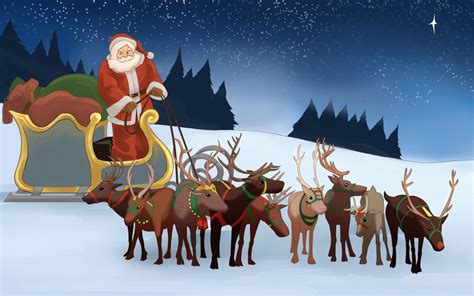 Images Of Santa Claus And Reindeer Santa Claus Coming To Town Riding