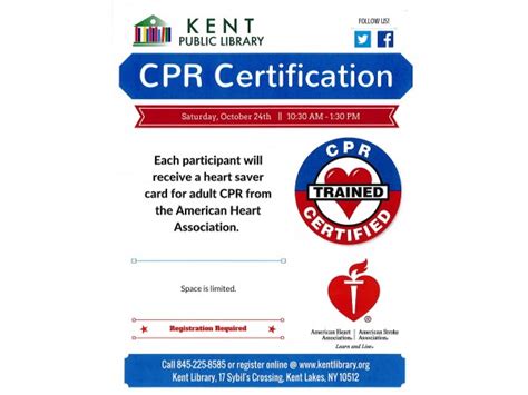 Check spelling or type a new query. American Heart Association Adult CPR Course at Kent Public Library - Southeast, NY Patch