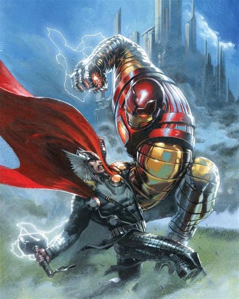 Iron Man Vs Thor Art By Gabriele Dellotto Marvel