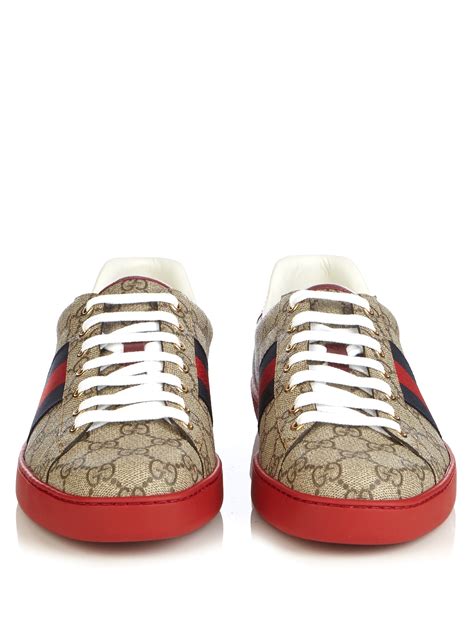 Gucci Ace Gg Supreme Low Top Trainers In Brown For Men Lyst