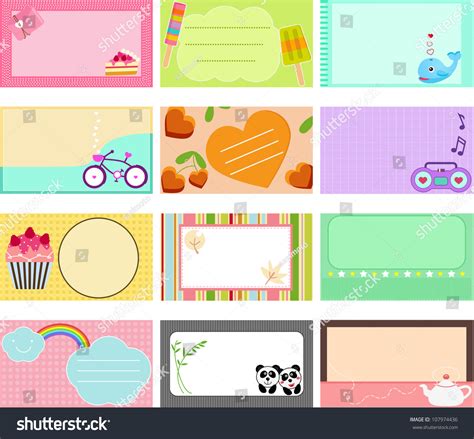 Vector Of Design Elements Blank Label Sweet Pastel Name Card Tag