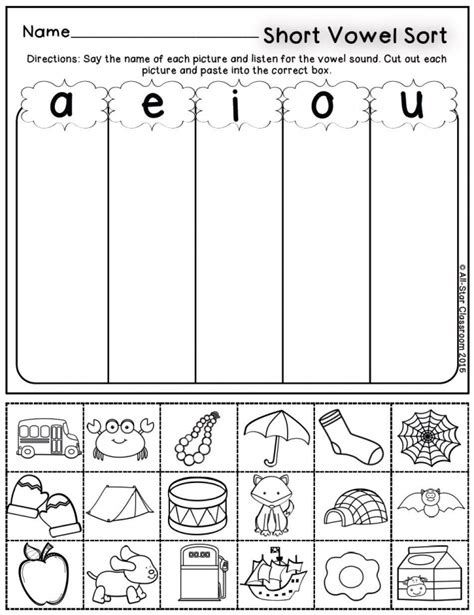 Short Vowel Worksheets And Clip Cards Phonics Kindergarten Preschool