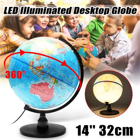 32cm World Earth Globe Map Geography Educational Toys 110v Led