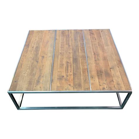Shop with afterpay on eligible items. Contemporary Distressed Wood & Chrome Extra Large Square ...