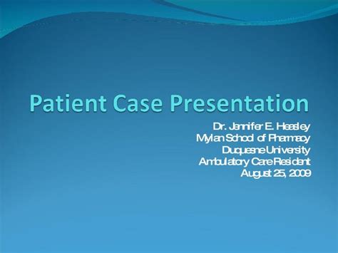 Medical Case Study Presentation Ppt