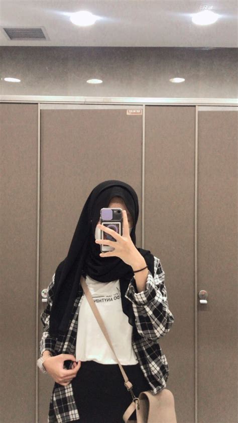 Kemeja Kotak Kotak Wanita Outfit Hijab Ootd Hijab Outfit Kemeja