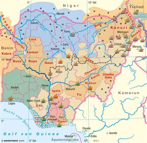 Diercke Weltatlas Kartenansicht Nigeria Vielvölkerstaat 100849