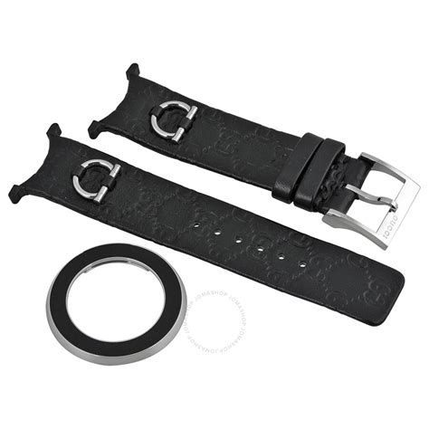 Gucci Yfa50026 U Play Kit 129 Medium Black Leather Watch Strap And