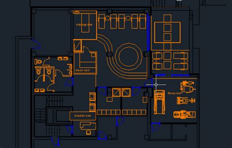 Spa Center With Pool And Furniture 2d Dwg Design Plan For Autocad