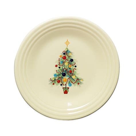 Fiesta Christmas Tree Luncheon Plate In Ivory Christmas Dinnerware