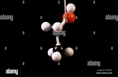 Ethanol C2h6o Molecule Rotating On Black Background Stock Video Footage