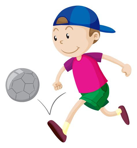 Little Boy Playing Football 297105 Vector Art At Vecteezy