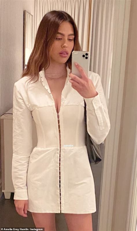 Amelia Hamlin 19 Poses In Mini Dress For Instagram Selfie Amid