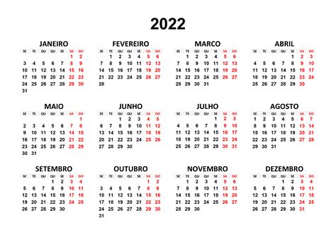 Calendario 2022 Blanco Y Negro Para Imprimir Pdf Bloq