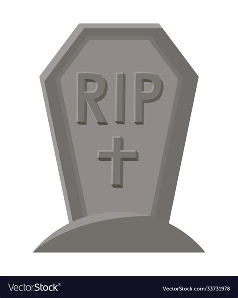 Rip Grave With Cross Design Royalty Free Vector Image