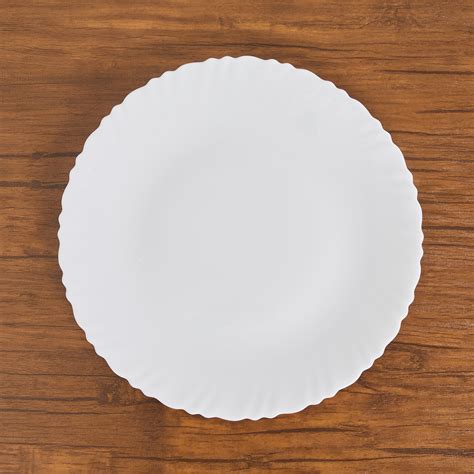 Capella Polaris Solid Dinner Plates Glass Dinner Plate 27 Cm L X 2 Cm W White Microwave