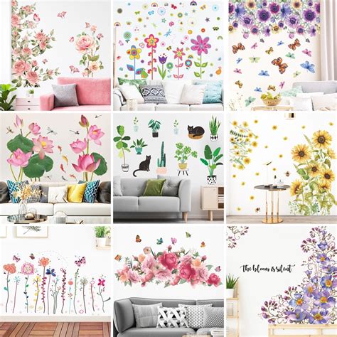 Wuxiang Literary Purple Daisy Butterfly Bedroom Living Room Entrance Home Wall Decoration