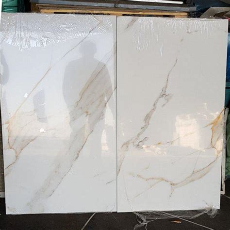 Miami Natural White Gold Glossy Marble Effect Wall And Floor Porcelain