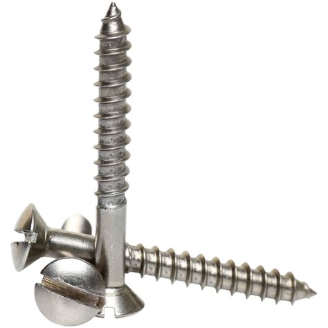 Slotted Raised Countersunk Wood Screws A2 Stainless Steel No 4 6 8 10