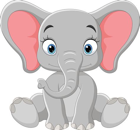 Cartoon Happy Baby Elephant Sitting 15219974 Vector Art At Vecteezy