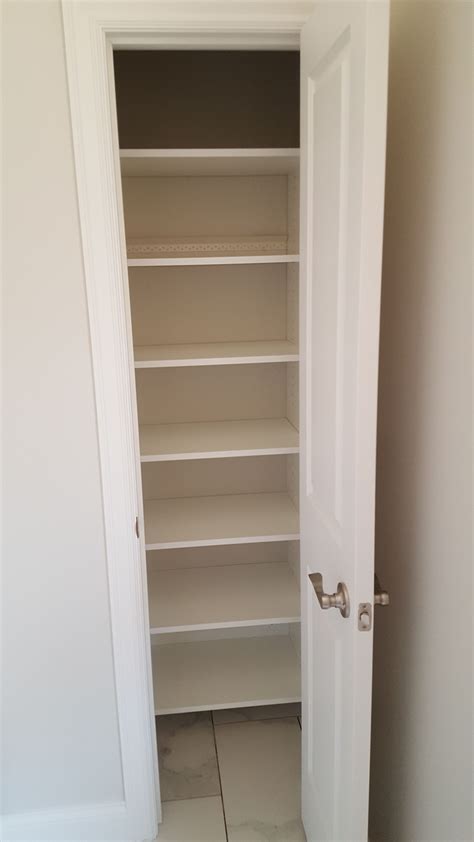 White Melamine Linen Closet With Adjustable Shelving Tall Cabinet