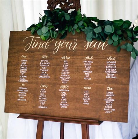 Seating Chart Find Your Seat Wooden Wedding Guest Seating Plan